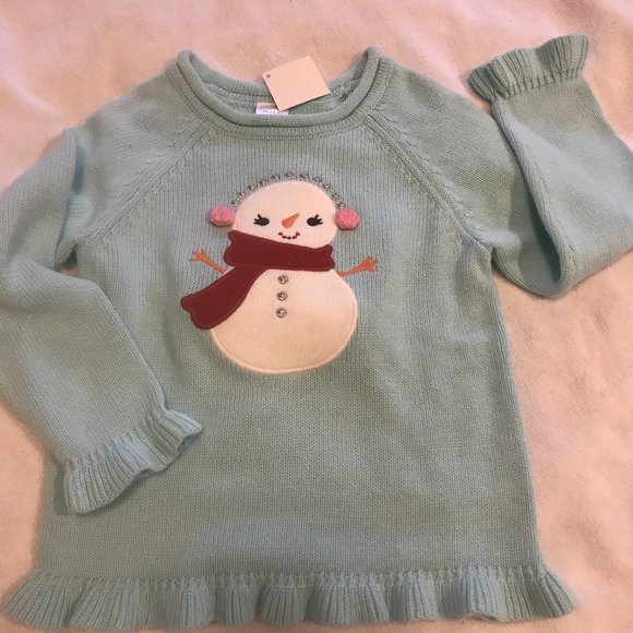 NWT GYmboree cozy cutie snowman sweater 3t 4T 3 4